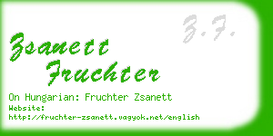 zsanett fruchter business card
